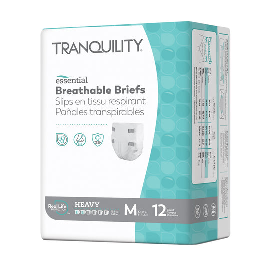 Tranquility Essential Breathable Briefs - Heavy, Medium, 32" - 44", 100 - 150 lbs (Case of 96)