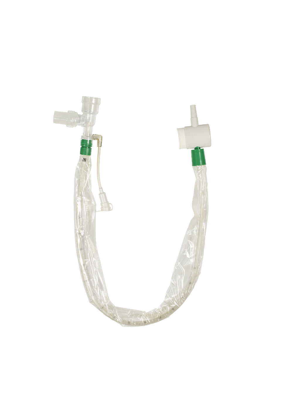 KIMVENT Closed Suction System, 14 FR, Endo Length, Double Swivel Elbow, Green (Case of 20)