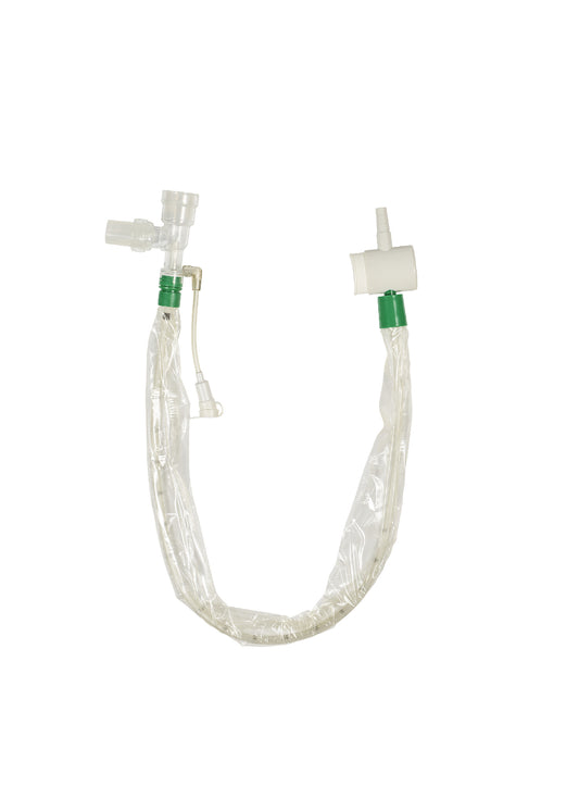 KIMVENT Closed Suction System, 14 FR, Endo Length, Double Swivel Elbow, Green (Case of 20)