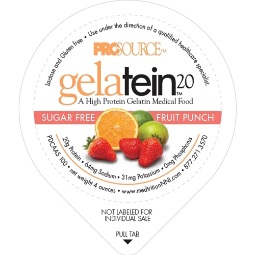 Prosource Gelatin 20 Fruit Punch Protein, 4 oz. Cup,  88 Cal (Case of 36)