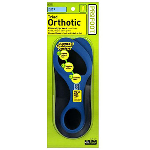 Profoot Triad Orthotic Insoles for Men (Package of 2)