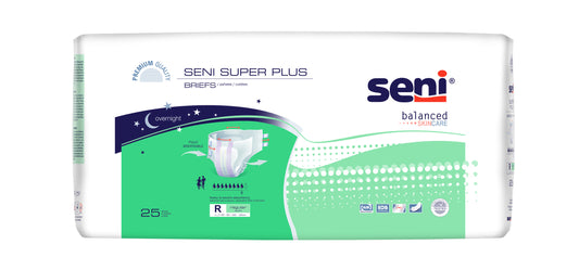 Seni Super Plus Briefs, Regular, 25 Count - 40" - 50" (Package of 25)