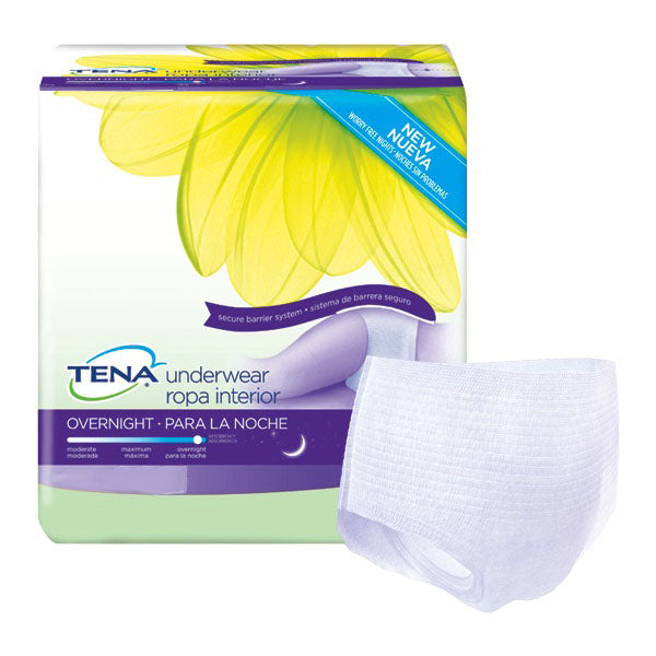 TENA Overnight Underwear, Extra Large, 47" - 66" (Package of 12)