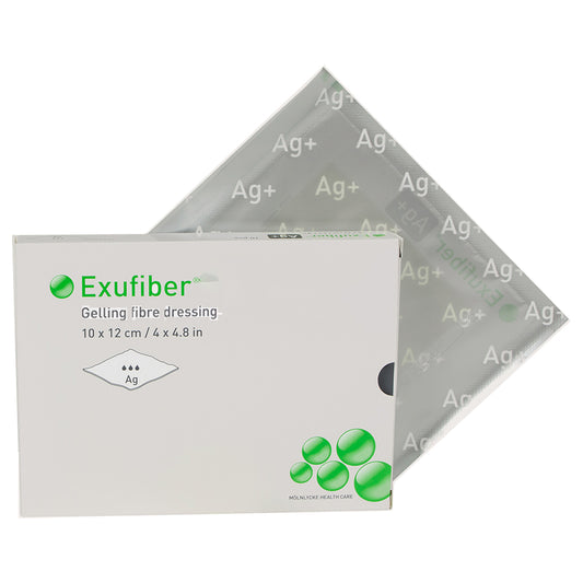 Exufiber Gelling Fiber Wound Dressing, 4" x 4.8" (Box of 10)