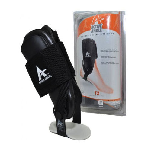 Active Ankle T2 Rigid Ankle Brace, Black, Large