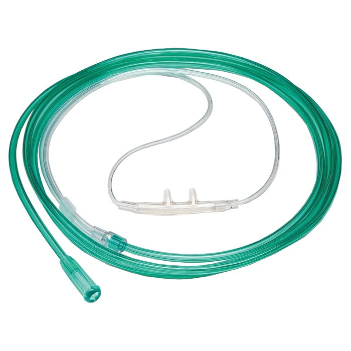 Adult High-Flow Cannula with Facepiece, Green, 7' (Case of 25)