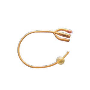 Gold 3-Way Silicone-Coated Foley Catheter 24 Fr 30 cc