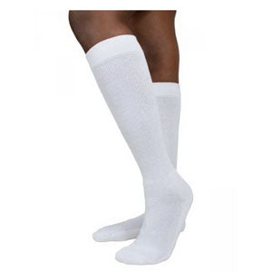 602C Diabetic Compression Socks, 18-25mmHg, Men's, Medium, Short, White (Package of 2)