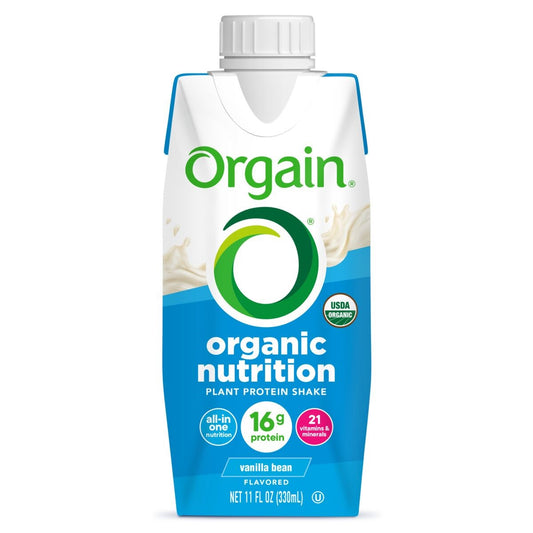 Orgain Organic Nutrition Vegan All-In-One Protein Shake, Sweet Vanilla Bean, 11 fl oz