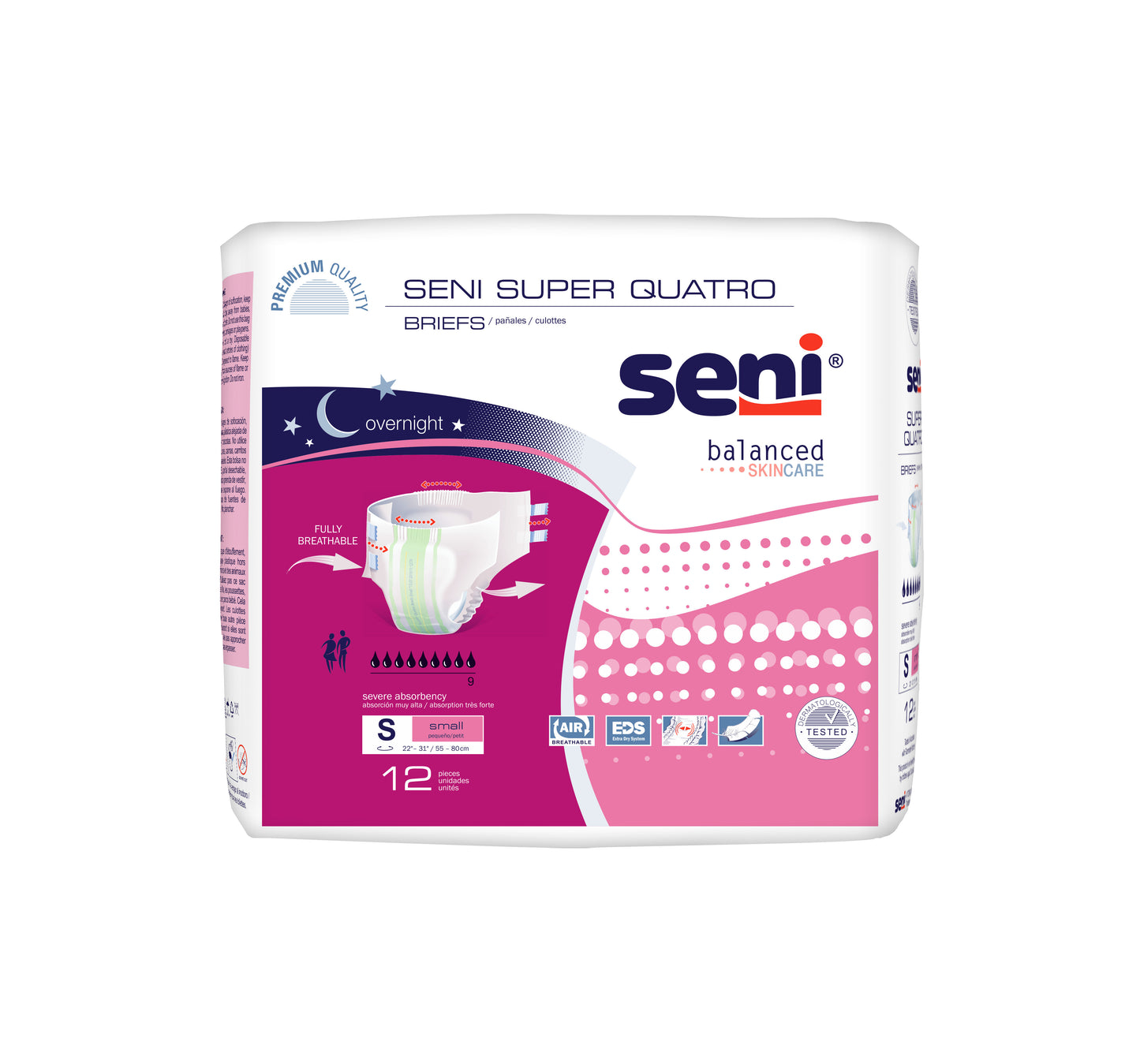Seni Super Quatro Briefs, Small - 22" - 31" (Case of 48)