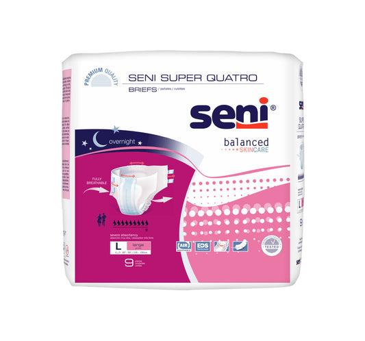 Seni Super Quatro Briefs, Large - 43" - 59" (Case of 36)