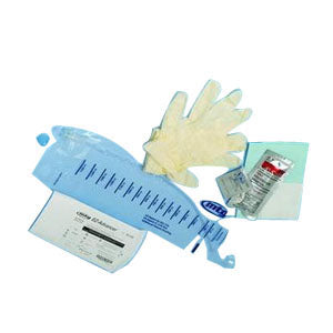 EZ-Protect Closed System Intermittent Catheter, Standard-Size Kit, 14 Fr, 16" Length, 1500 mL Collection Bag, Gloves, Underpad, Gauze, Privacy/Disposal Bag, BZK Swab/Wipe, Coud Tip (Box of 100)
