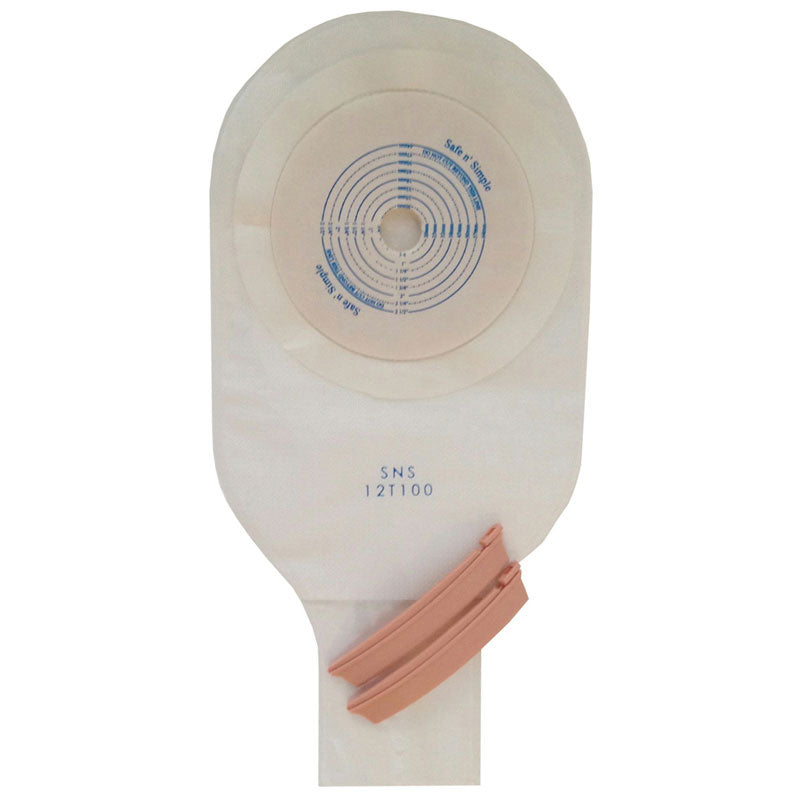 Safe-N-Simple One Piece Drainable Pouch, Transparent (Box of 10)