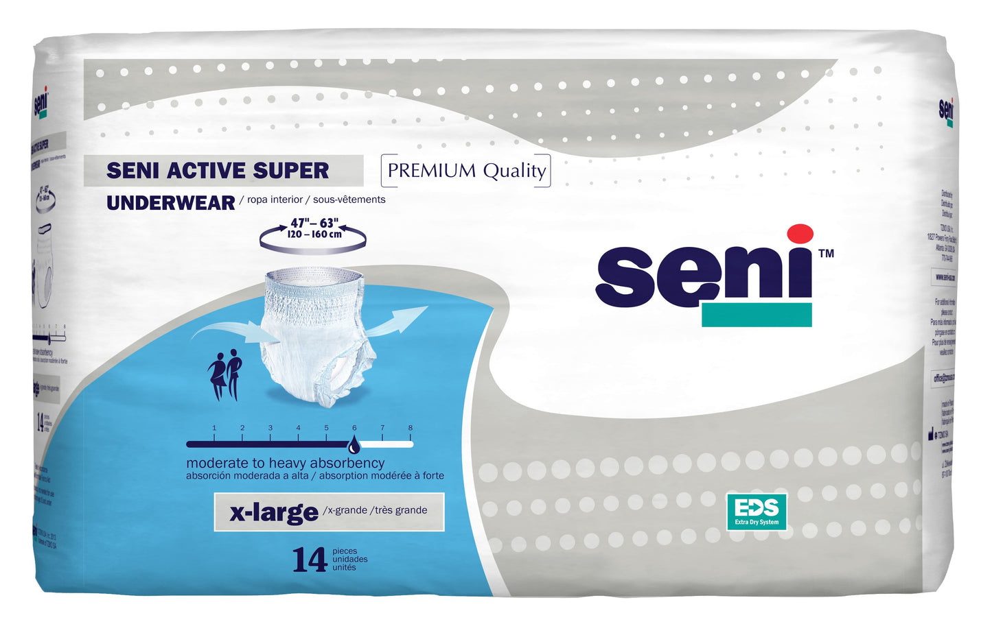 Seni Active Super Pull-On Underwear, Extra Large (Package of 14)