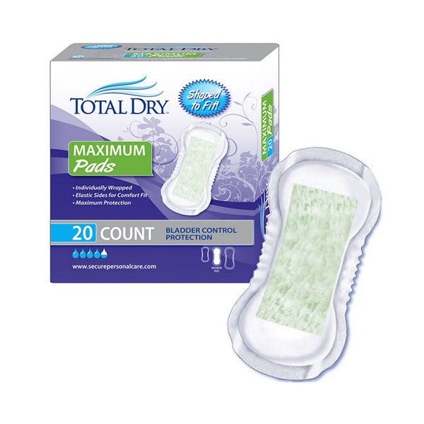 TotalDry Pads Maximum, 13.75" Long (Case of 180)