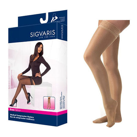 782N Style Sheer Thigh, 20-30mmHg, Women's, Small, Long, Suntan