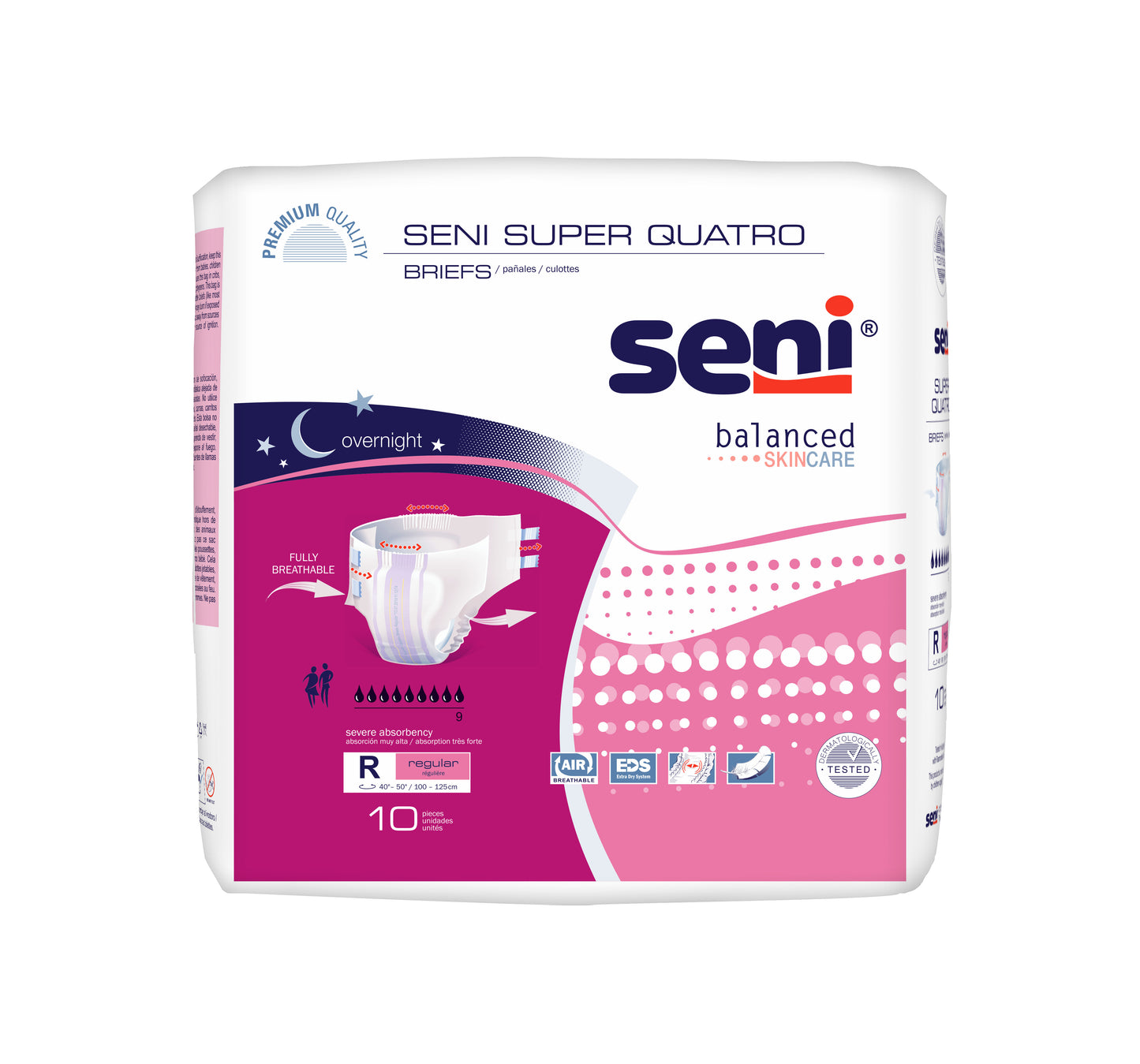 Seni Super Quatro Briefs, Regular - 40" - 50" (Package of 10)