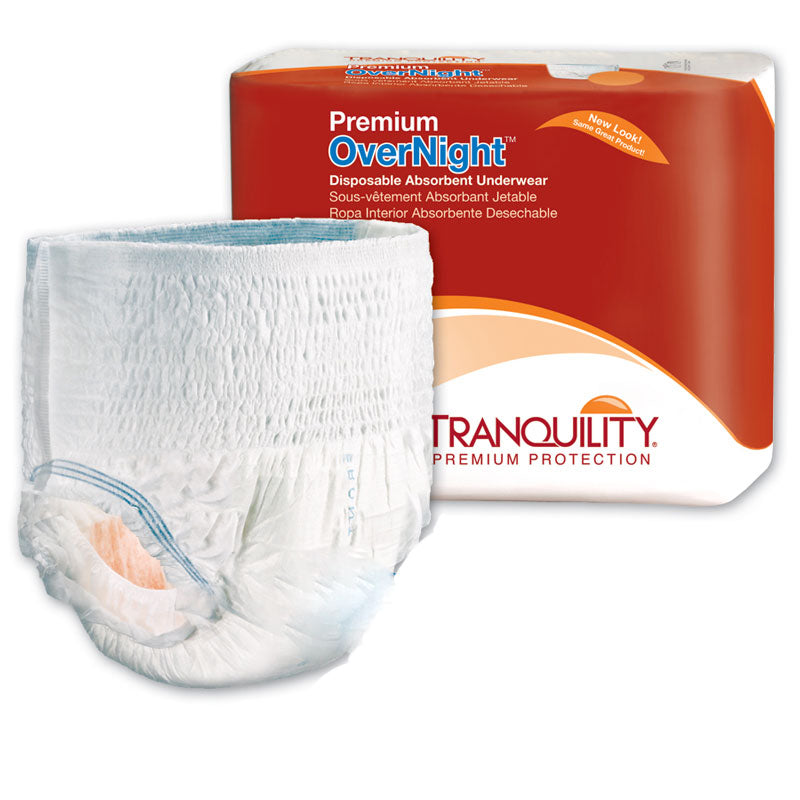 Tranquility Premium OverNight Disposable Absorbent Underwear Medium 34" - 48" (Case of 72)