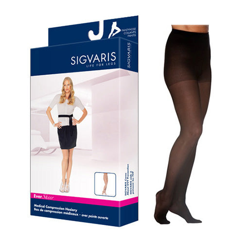 781P Style Sheer Pantyhose, 15-20mmHg, Women's, Large, Long, Black