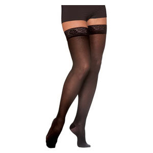 781N Style Sheer Thigh, 15-20mmHg, Women's, Medium, Long, Black