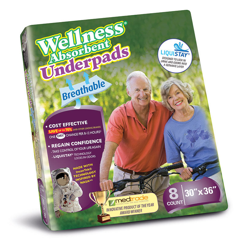 Wellness Absorbent Underpads Size 30" x 36" (Case of 48)