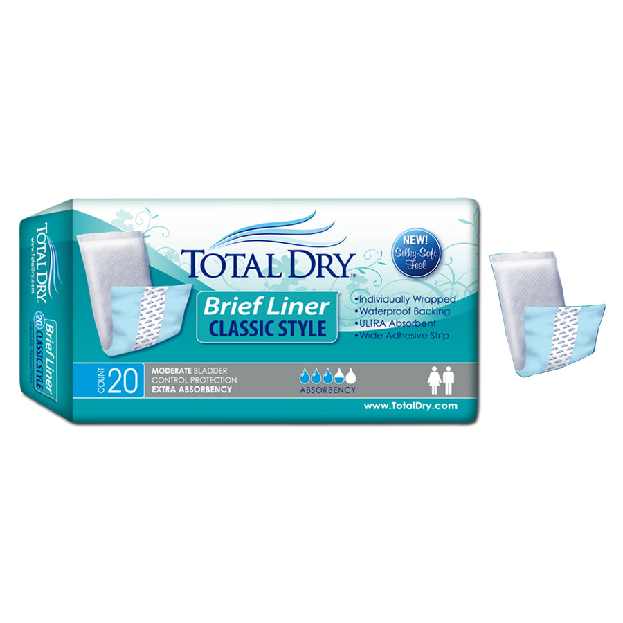 TotalDry Brief Liner, 4" x 13" (Package of 20)