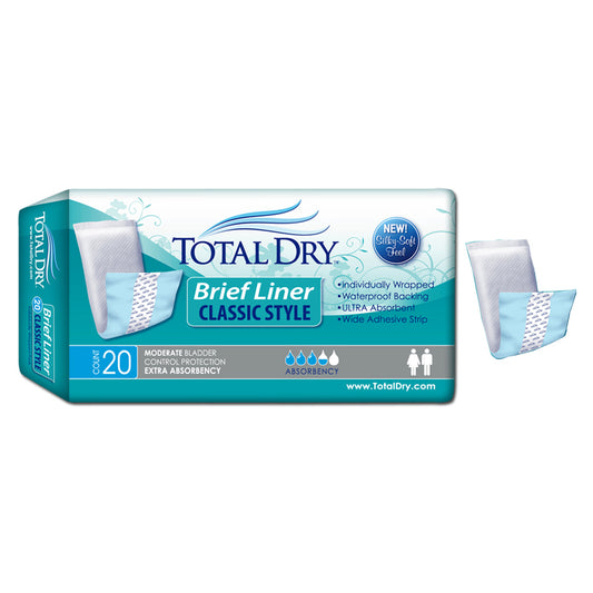 TotalDry Brief Liner, 4" x 13" (Package of 20)