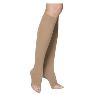 232C Essential Cotton Calf, 20-30mmHg, Open Toe, Small, Long, Crispa