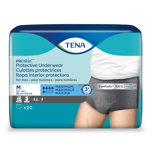 TENA ProSkin Protective Underwear for Men M, 34" - 44". (Case of 80)