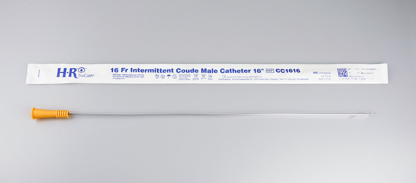 TruCath Intermittent Coude Catheter, 16FR, 16" (Box of 30)