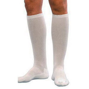 182C Cushioned Cotton Calf, 15-20mmHg, Men's, Size B, White