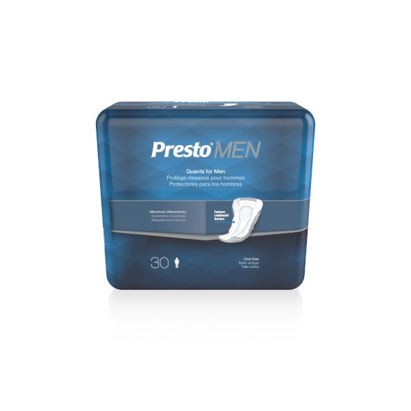 Presto Guards Maximum Absorbency Incontinence Pad for Men, 12" (Case of 180)