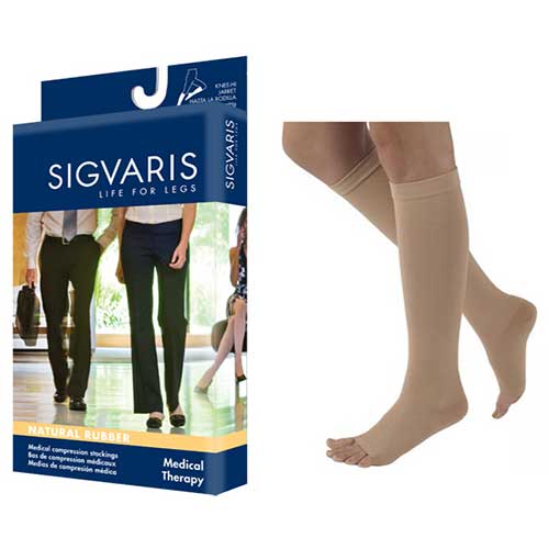 504C Natural Rubber Calf, 40-50mmHg, Unisex, Size L4, Beige