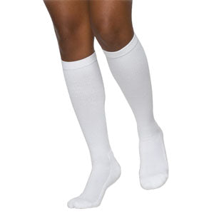 232C Essential Cotton Calf, 20-30mmHg, Men's, Medium, Long, White
