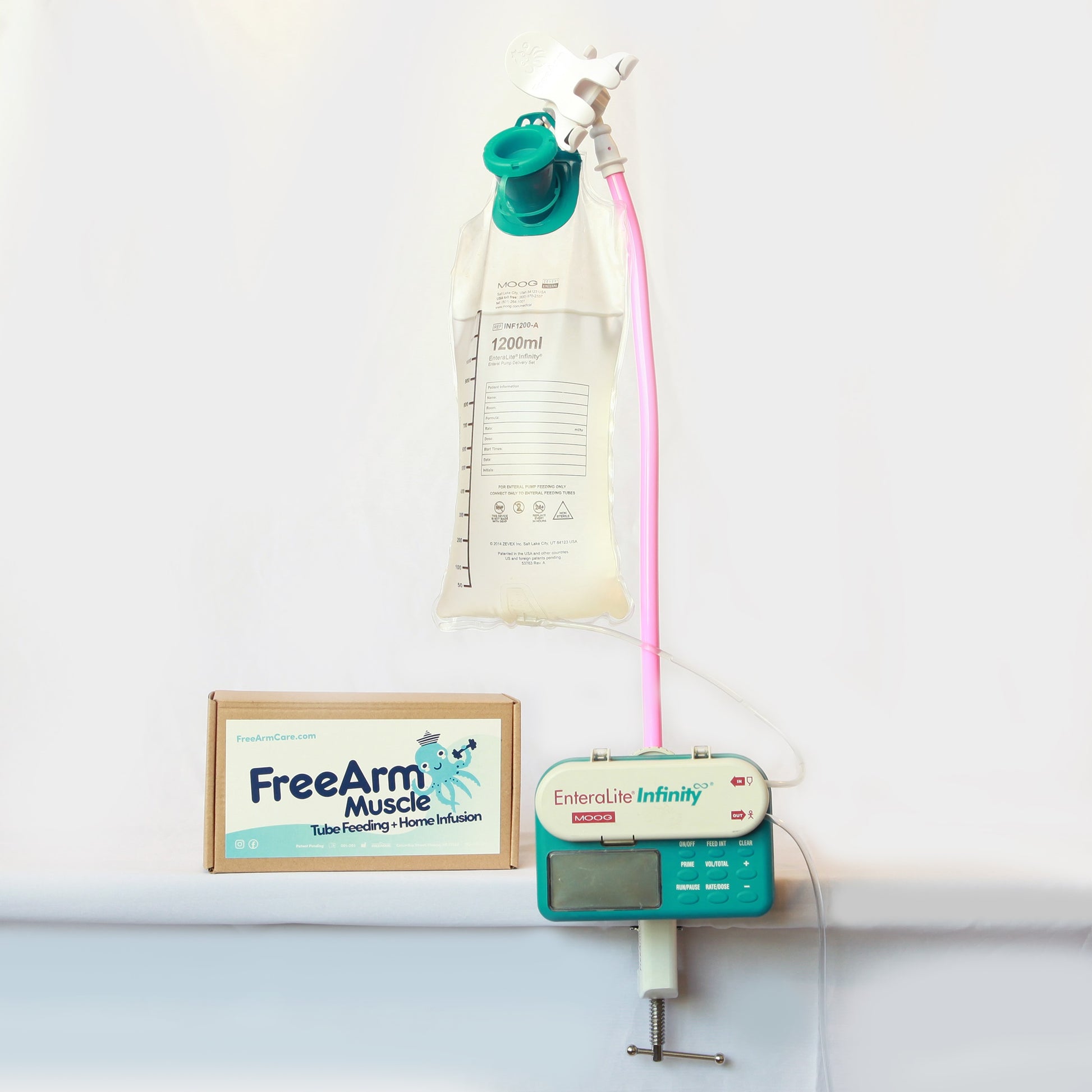 FreeArm Muscle Tube Feeding and Infusion Holder, Pink