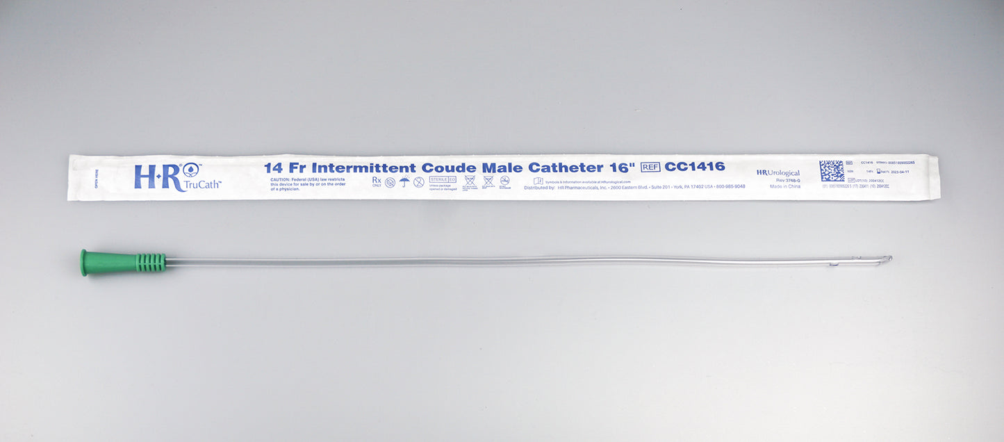 TruCath Intermittent Coude Catheter, 14FR, 16"