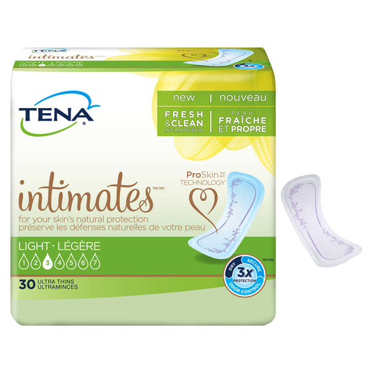 TENA Sensitive Care Ultra Thin Light Regular Pads, 9" (Package of 30)