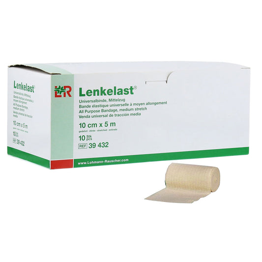 Lenkelast All Purpose Medium Stretch Bandage, 4 x 5.5 yds Stretched (Box of 12)