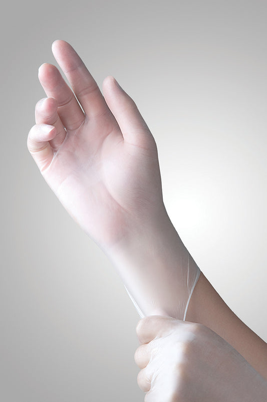 Tronex Vinyl Synthetic + Memory Powder-Free Examination Gloves, Medium (Box of 100)