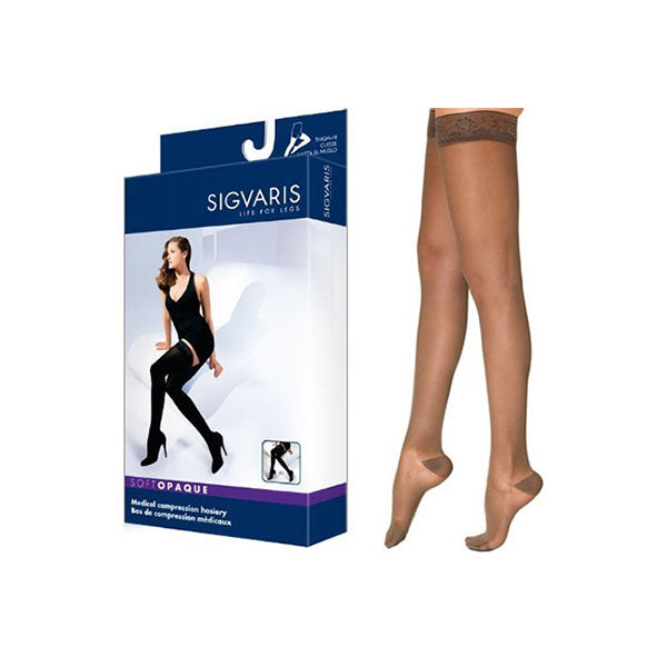842N Style Soft Opaque Thigh, 20-30mmHg, Women's, Medium, Short, Nude