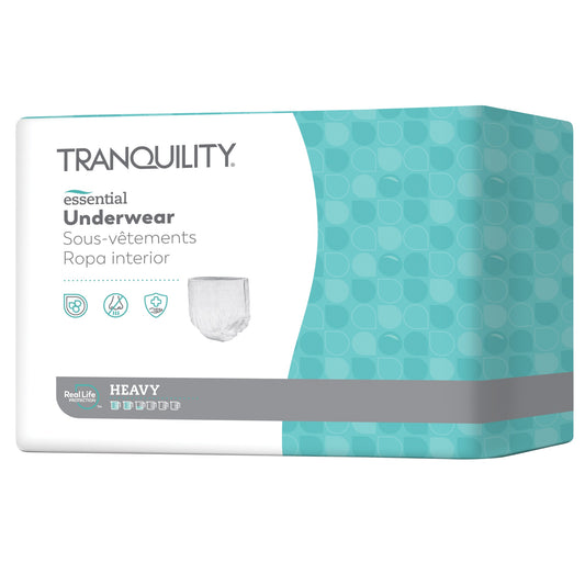 Tranquility Essential Underwear - Heavy, Small/Youth X-Large, 22" - 36", 80 - 125 lbs (Case of 88)