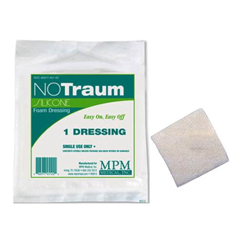 NoTraum Extra Bordered Silicone Foam Dressing, 6" x 6"