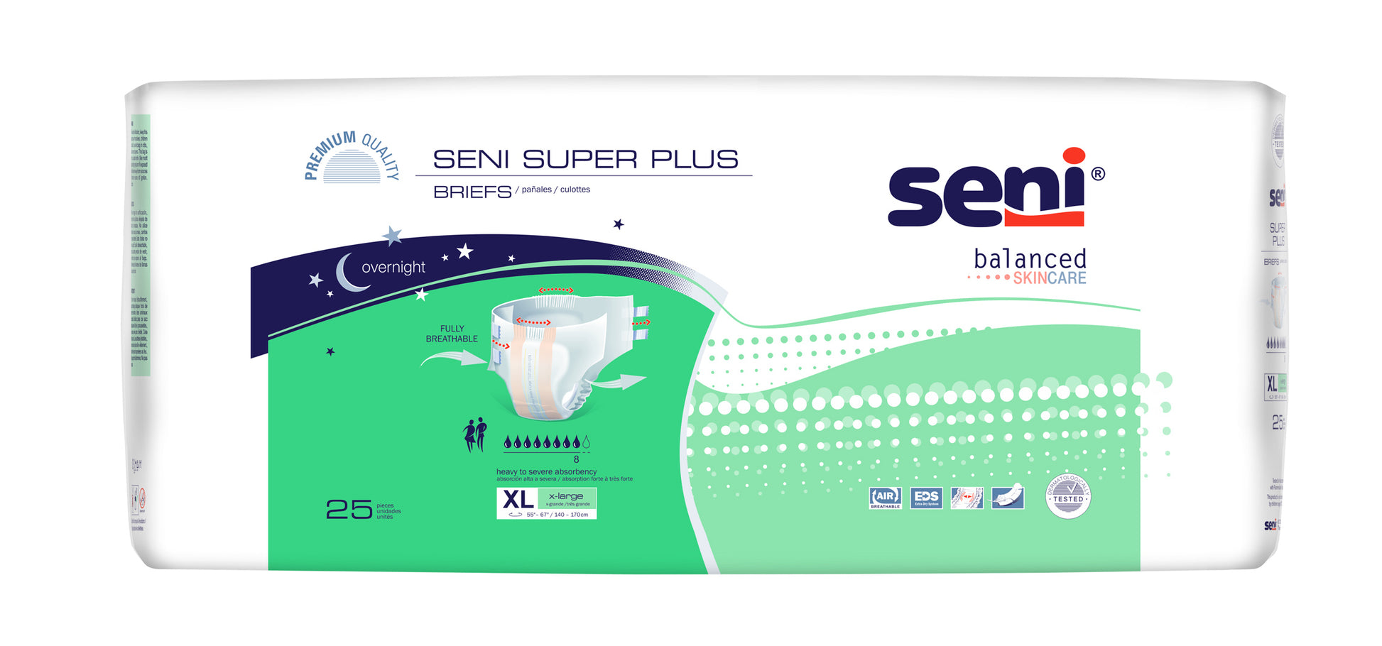 Seni Super Plus Briefs, Extra Large, 25 Count - 55" - 67" (Case of 75)