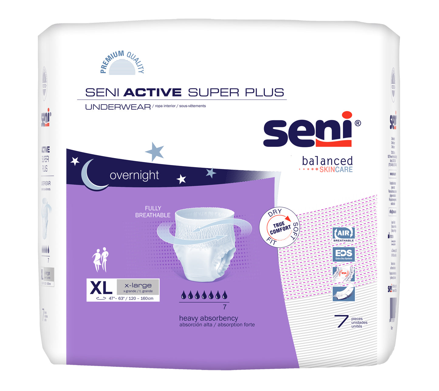 SENI Active Super Plus Underwear, X-Large, 7 ct (Case of 28)