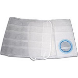 9" Left, White, Cool Comfort, Flat Panel Belt, Large, 2-3/4" Opening