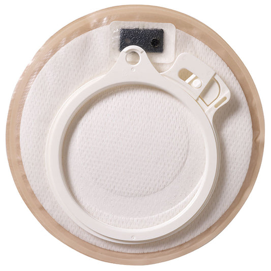 Assura Stoma Cap with Skin Barrier and Filter 1/2" - 1-3/4" Stoma Opening, 2", Opaque, Secure Locking System (Box of 30)