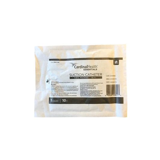 Cardinal Health Essentials Coil Packed Suction Catheter 10 Fr