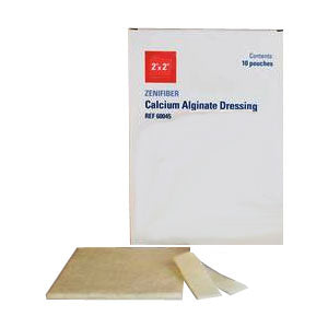 ZeniFiber Calcium Alginate Wound Dressing, 2" x 2"