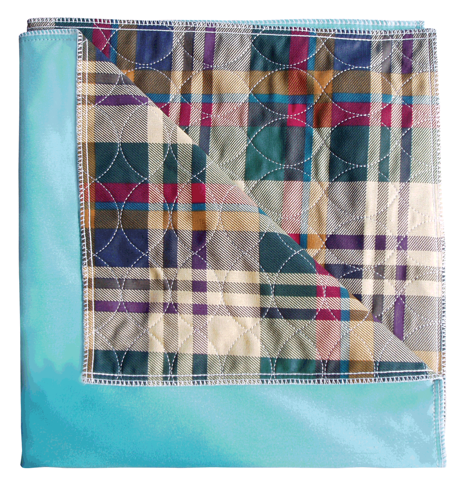 Cardinal Health Essentials Reusable Underpad, Ibex Quilted with PVC Backing, Plaid, 34" x 36"