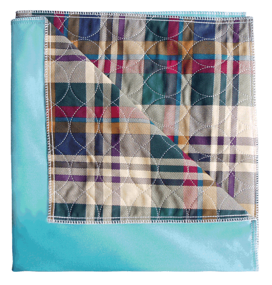 Cardinal Health Essentials Reusable Underpad, Ibex Quilted with PVC Backing, Plaid, 34" x 36"